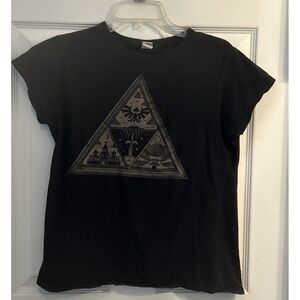 Legend Of Zelda Triforce Women's‎ T-shirt XL Gildan Softspun Black